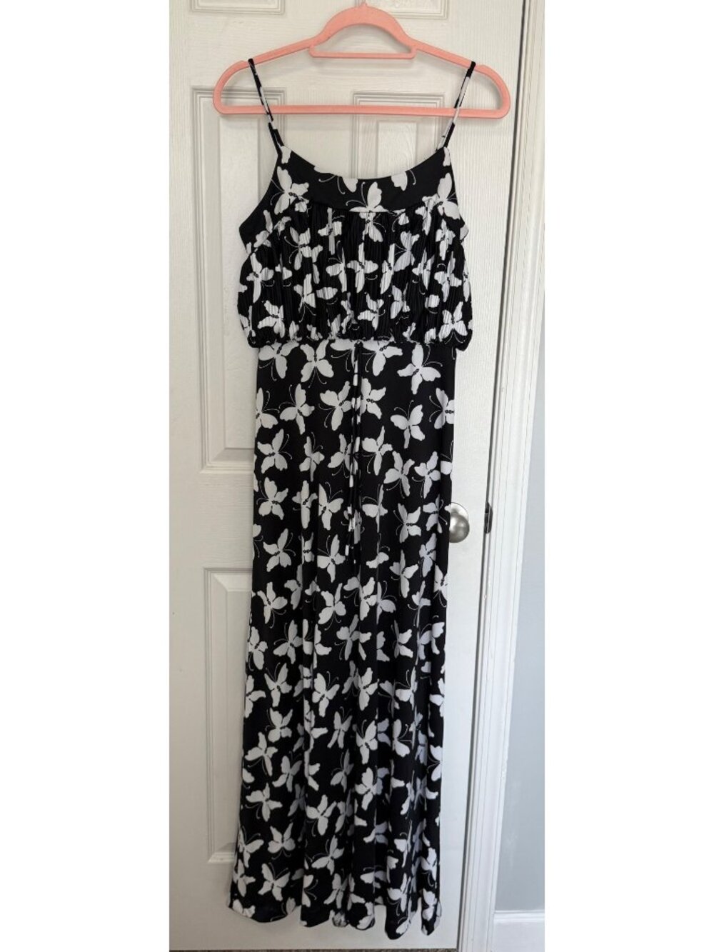 Vintage The Dress Black White Butterfly Pattern Maxi Dress Sun 70s Boho Retro 1 - Picture 1 of 7
